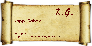Kapp Gábor névjegykártya